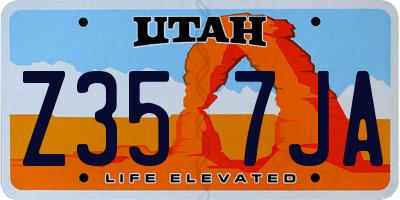 UT license plate Z357JA