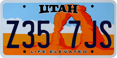 UT license plate Z357JS