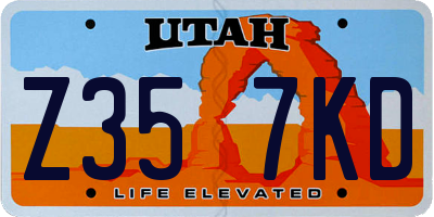UT license plate Z357KD