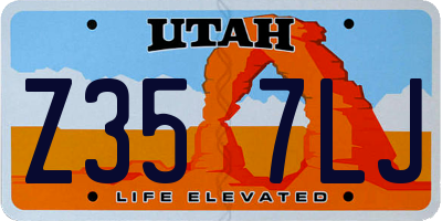 UT license plate Z357LJ
