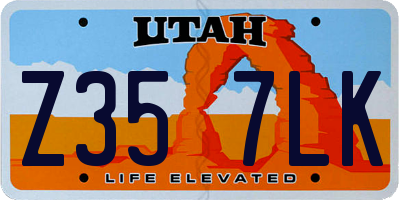 UT license plate Z357LK