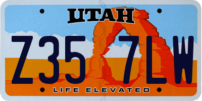 UT license plate Z357LW