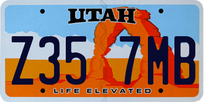 UT license plate Z357MB