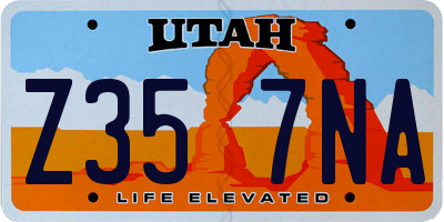 UT license plate Z357NA