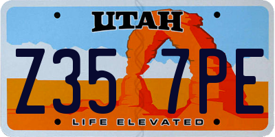 UT license plate Z357PE
