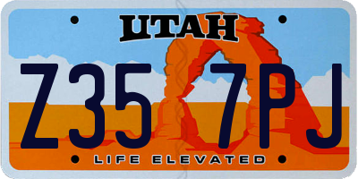 UT license plate Z357PJ