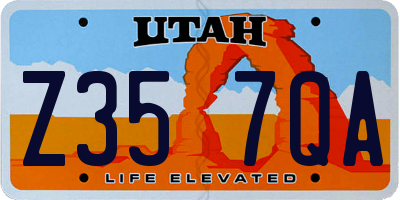 UT license plate Z357QA