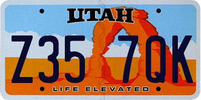 UT license plate Z357QK