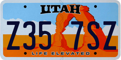 UT license plate Z357SZ