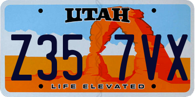UT license plate Z357VX