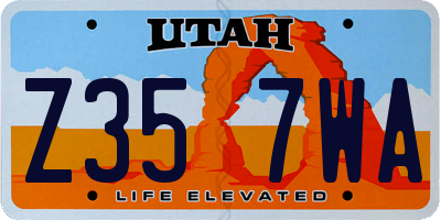 UT license plate Z357WA