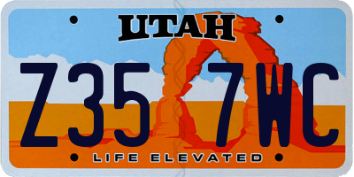 UT license plate Z357WC