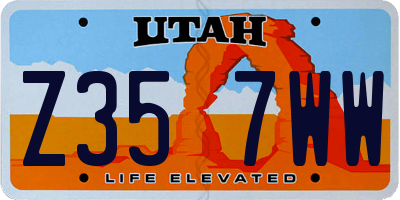 UT license plate Z357WW