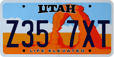 UT license plate Z357XT