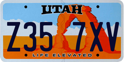 UT license plate Z357XV