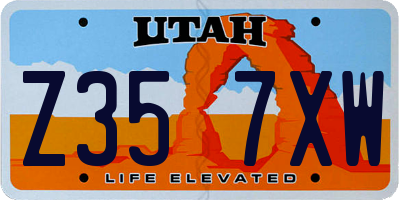 UT license plate Z357XW