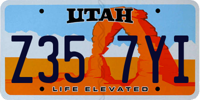 UT license plate Z357YI