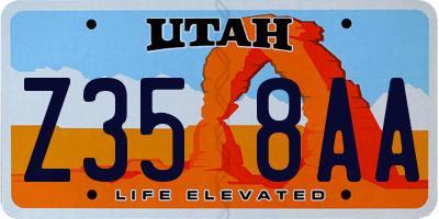 UT license plate Z358AA