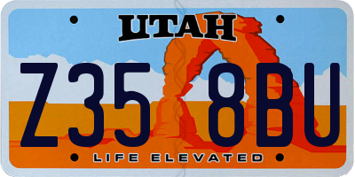 UT license plate Z358BU