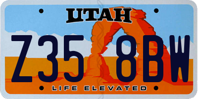 UT license plate Z358BW