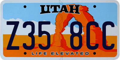UT license plate Z358CC