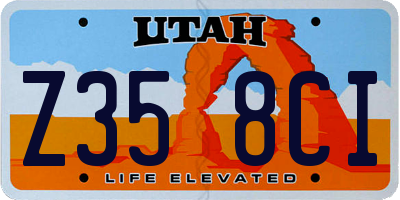 UT license plate Z358CI