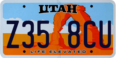 UT license plate Z358CU