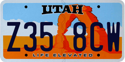 UT license plate Z358CW
