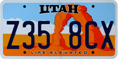 UT license plate Z358CX