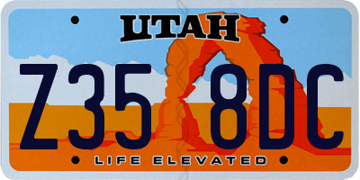 UT license plate Z358DC