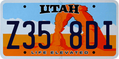 UT license plate Z358DI