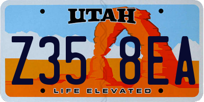 UT license plate Z358EA