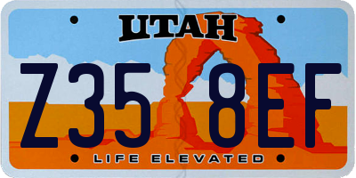 UT license plate Z358EF