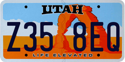 UT license plate Z358EQ