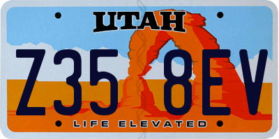UT license plate Z358EV
