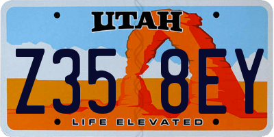 UT license plate Z358EY