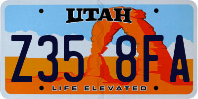 UT license plate Z358FA