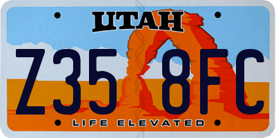 UT license plate Z358FC