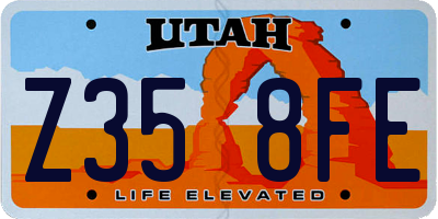 UT license plate Z358FE