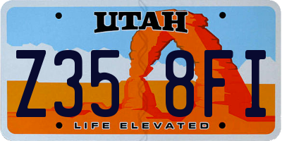 UT license plate Z358FI