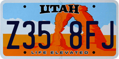 UT license plate Z358FJ