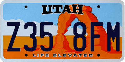 UT license plate Z358FM