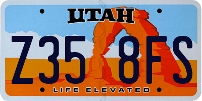 UT license plate Z358FS
