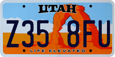 UT license plate Z358FU