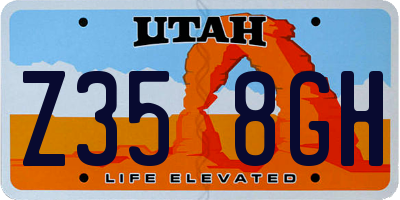 UT license plate Z358GH