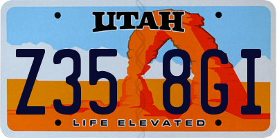 UT license plate Z358GI