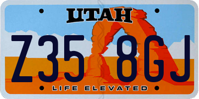 UT license plate Z358GJ