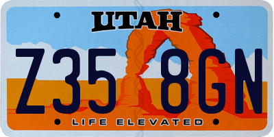 UT license plate Z358GN
