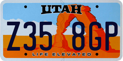 UT license plate Z358GP