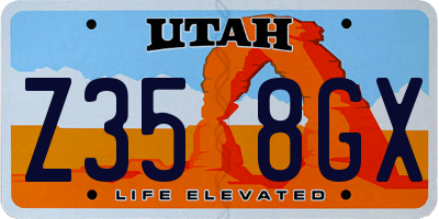 UT license plate Z358GX